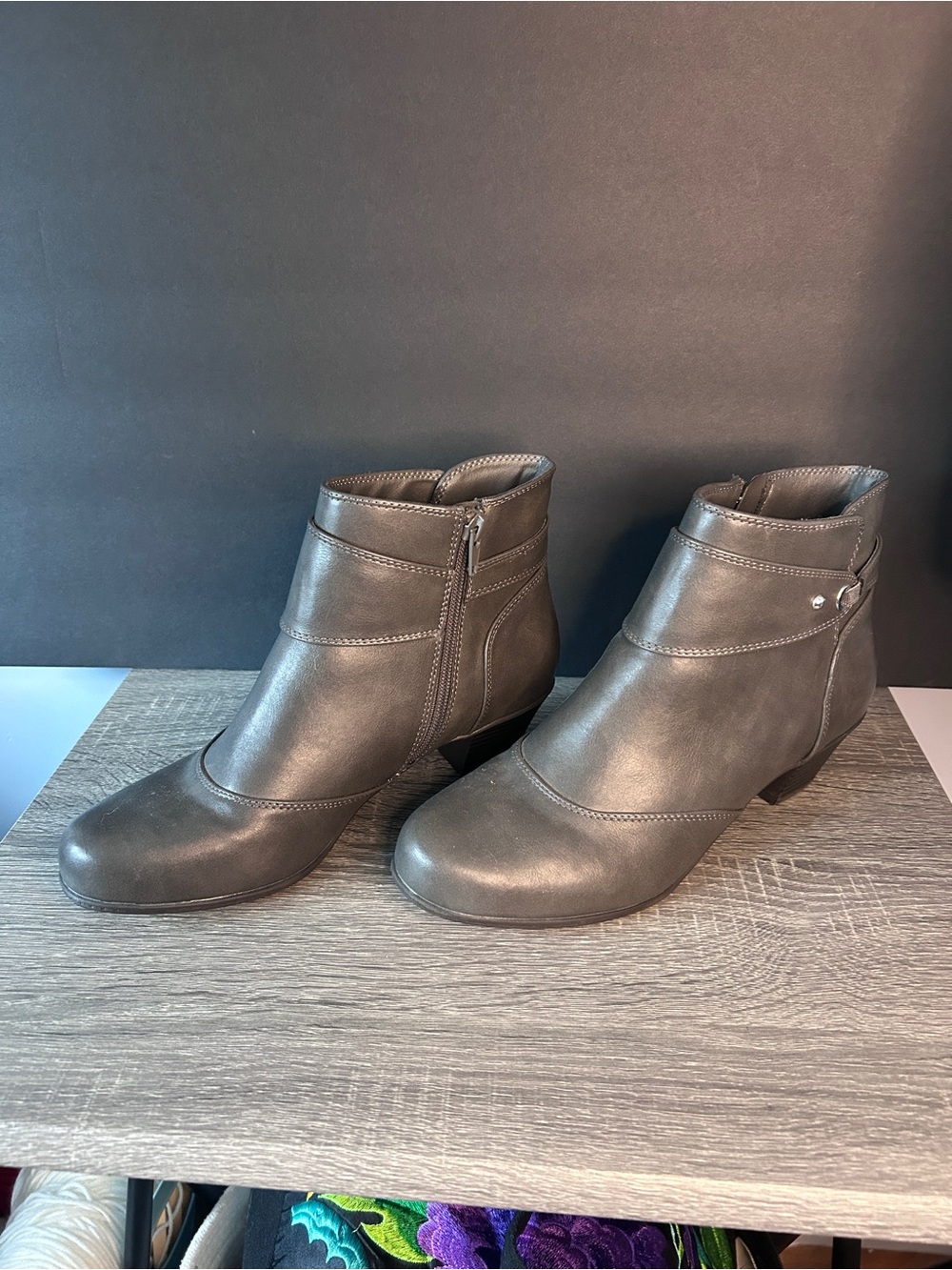 Women's Dark Brown Side-Zip Ankle Booties